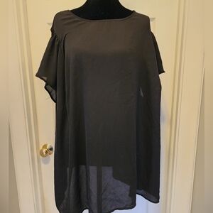 torrid Black Flowing Tunic Blouse